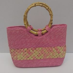 Madison Studio Pink 100% Wheat Straw Handbag